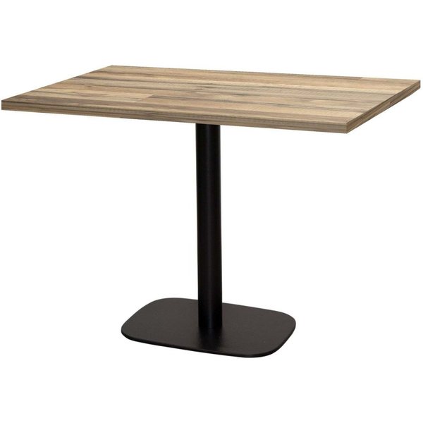 Tavolo Round rettangolare - laminato pietra & legno RestooTab; 120x70x75 cm (LxLxH); Piano tavolo quercia/marrone vintage, struttura nero; rettangolare
