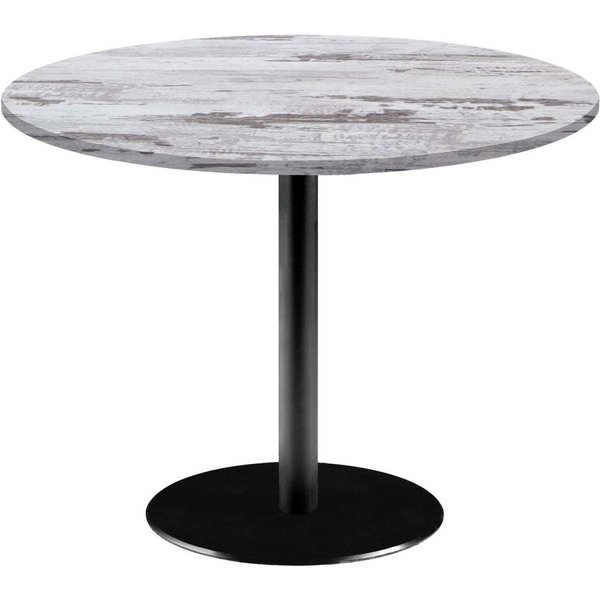 Tavolo Rome XL rotondo - laminato legno RestooTab; 75x120 cm (HxØ); Piano tavolo quercia/bianco, struttura nero; rotonda