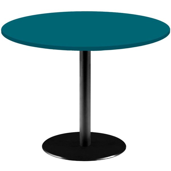Table Rome XL ronde - décor uni RestooTab; 75x120 cm (HxØ); Plateau bleu, Structure noir; rond(e)