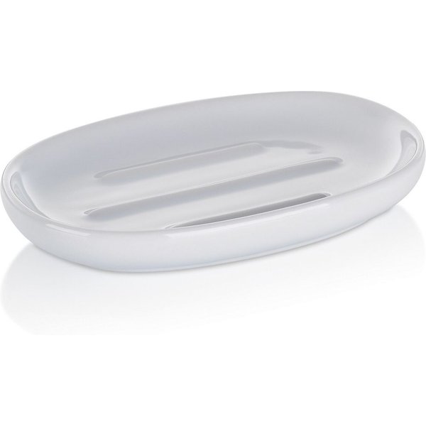 Porte-savon Isabella, céramique kela; 8.5x2x13.5 cm (lxHxP); blanc; ovale