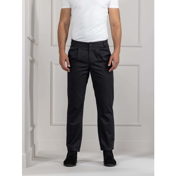 Pantaloni da cuoco neri Valencia Le Nouveau Chef; Taglia 60; nero
