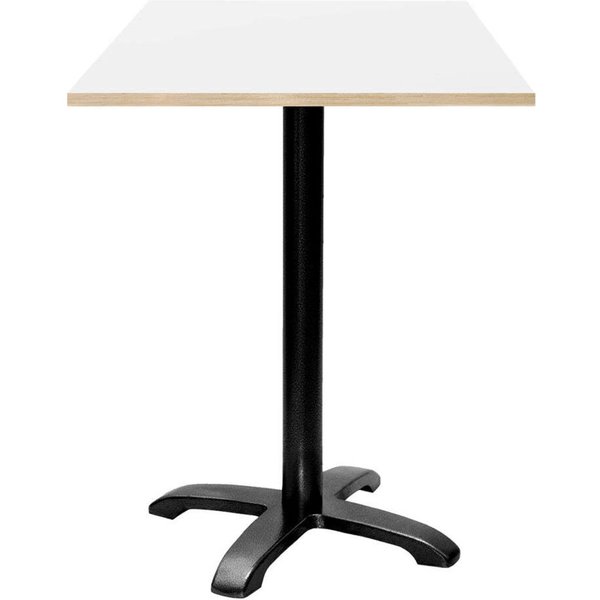 RestooTab Tavolo alto Bazila quadrato - laminato legno & tinta unita; 60x60x112 cm (LxLxH); Piano tavolo bianco, struttura nero; quadrata
