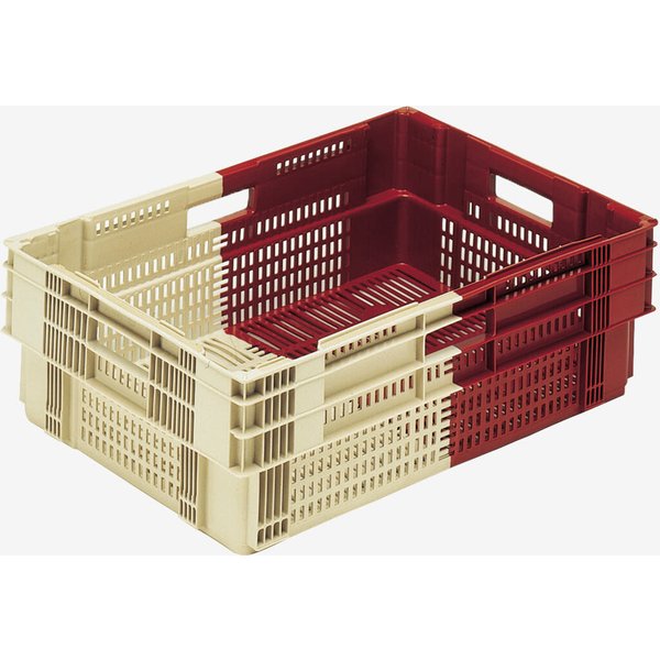 GILAC Caisse ajourée empilable et emboîtable bicolore 35 L; 35 l, 60x40x19.1 cm (LxlxH); bordeaux