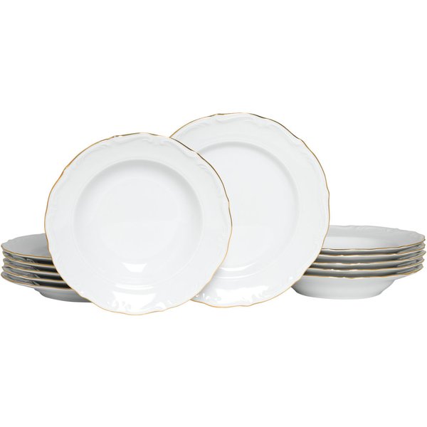 Maria Theresia - servizio da tavola 12 pezzi CreaTable; bianco/oro