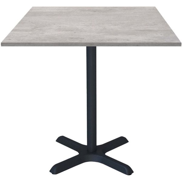 Tavolo Dina quadrato - laminato pietra RestooTab; 70x70x74 cm (LxLxH); Piano tavolo grigio/cemento, struttura nero; quadrata