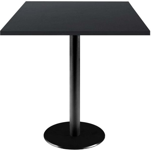 Table Rome carrée - décor uni RestooTab; 70x70x75 cm (LxlxH); Plateau noir, Structure noir; carré(e)