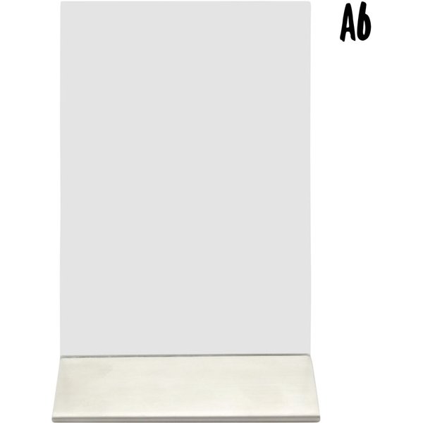 Portamenu trasparente A5 Securit; 7x10.5x16.5 cm (LxLxH); argento