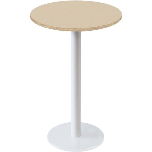 Mange-debout Rome rond pied blanc - décors unis RestooTab; 113x60 cm (HxØ); beige/brun; rond(e)
