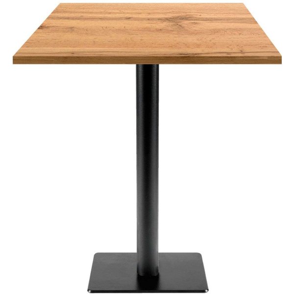 RestooTab Tavolo alto Milan T quadrato - laminato legno; 70x70x113 cm (LxLxH); Piano tavolo quercia, struttura nero; quadrata