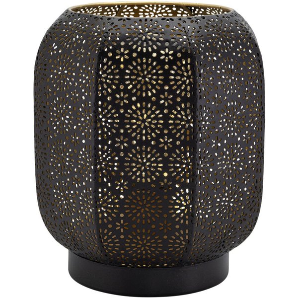Lanterne de table LED sans fil Marrakech - intérieur/extérieur - Câble de recharge inclus Securit; 16x16x19 cm (LxlxH); noir