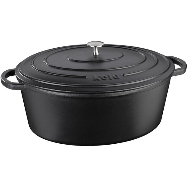 kela Cocotte Calido in ghisa ovale; 6 l, 33x26x12 cm (LxLxH); nero; ovale