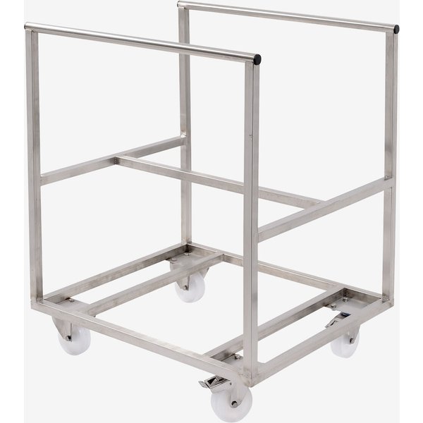 GILAC Chariot inox pour bac grand volume semi-cylindrique 170 L; 220000 ml, 75x65x90 cm (lxPxH); gris