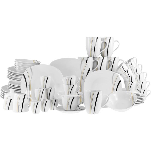 CreaTable Linea Square City - Servizio combinato 62 pezzi; bianco