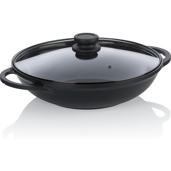 kela Wok Atura in alluminio pressofuso; 4000 ml, 32x8.5 cm (ØxH); nero; rotonda