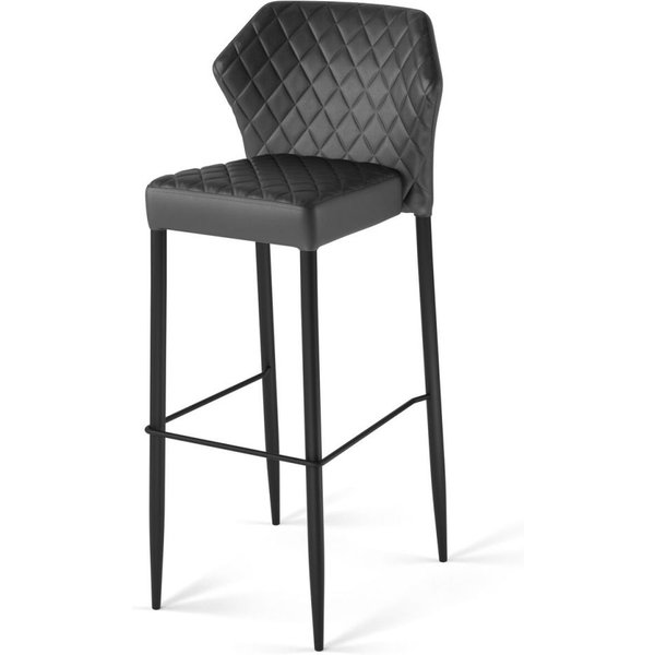 Chaise de bar rembourrée Louis, similicuir Feros; 50x47x105 cm (lxPxH); noir; 2 pièce(s) / Lot