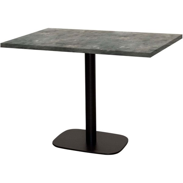Tavolo Round rettangolare - laminato pietra & legno RestooTab; 120x70x75 cm (LxLxH); Piano tavolo grigio/blu, struttura nero; rettangolare