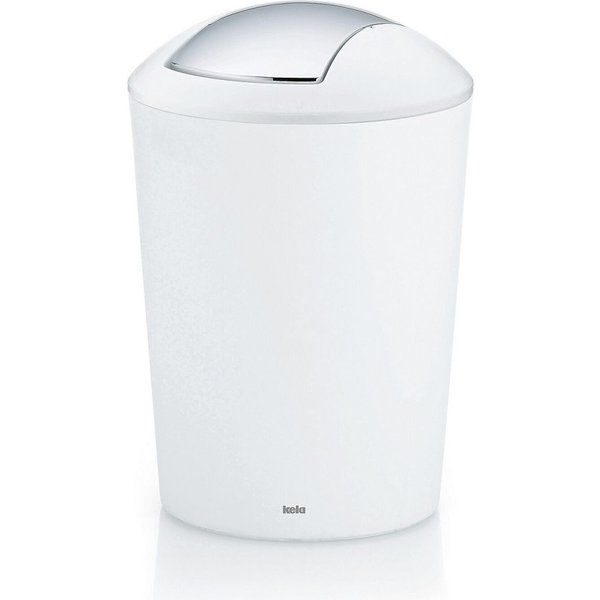 kela Poubelle à bascule Marta en matière plastique; 5 l, 19.5x29 cm (ØxH); blanc