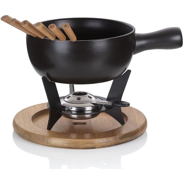 kela Service à fondue au fromage Country 10 pièces; 2 l, 20x25 cm (HxØ); noir