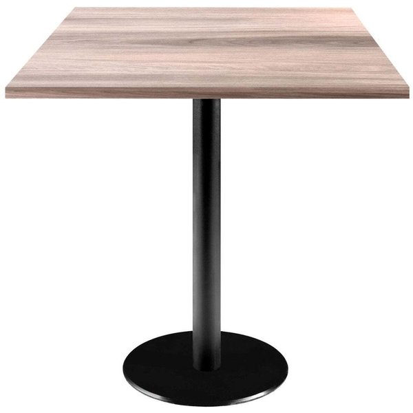 Tavolo Rome quadrato - laminato legno RestooTab; 70x70x75 cm (LxLxH); Piano tavolo quercia/grigio chiaro, struttura nero; quadrata
