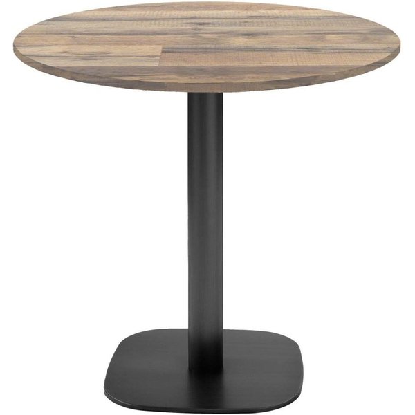 Tavolo Round rotondo - laminato pietra & legno RestooTab; 75x70 cm (HxØ); Piano tavolo quercia/marrone vintage, struttura nero; rotonda