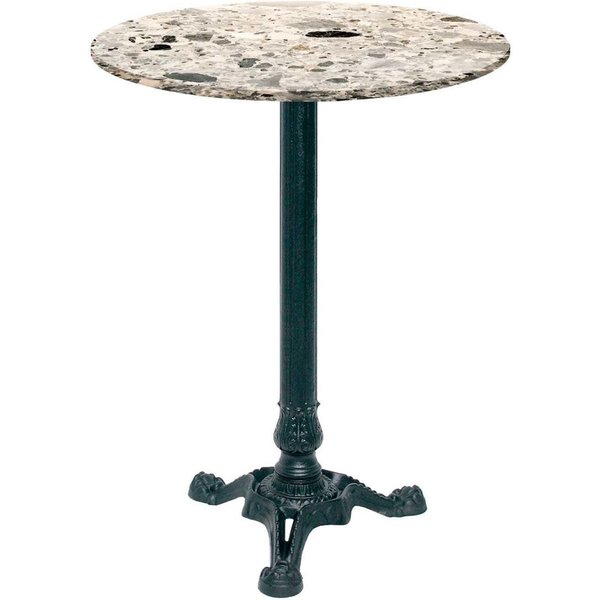 Tavolo alto Bistrot rotondo - laminato pietra & legno RestooTab; 60x60x113x60 cm (LxLxHxØ); grigio/terazzo; struttura nero; rotonda