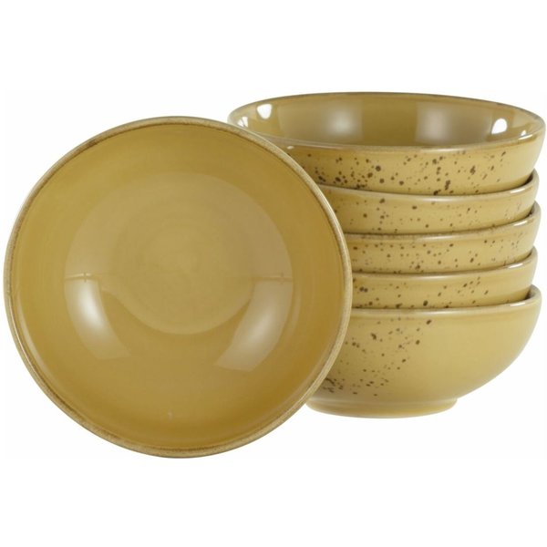 Collezione Natura - 6 pezzi di ciotole per intingere CreaTable; 200 ml, 11.5x5.5 cm (ØxH); giallo; rotonda; 6 pz. / Pacco