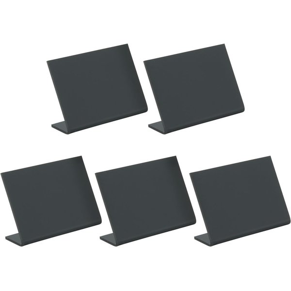 Lot de 5 Ardoises de table A8 - Noir - Forme en L - Recto mat et Verso brillant Securit; 7x5 cm (lxH); noir
