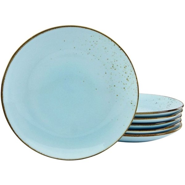 6x CreaTable Collezione Natura - Piatto da pranzo 6 pezzi; 27x3.5 cm (ØxH); blu chiaro; rotonda; 6 pz. / Pacco