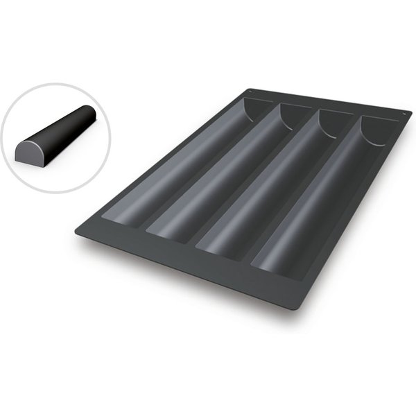 Schneider Stampo in silicone tronco 4 impronte; 2137 ml, 60x40x6.3 cm (LxLxH); nero