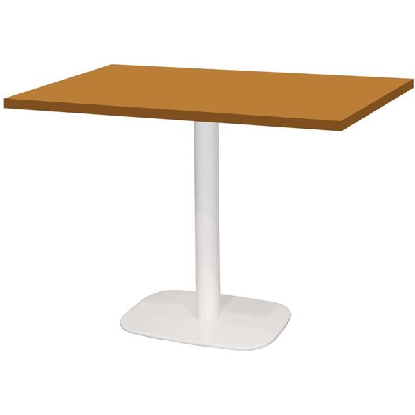 Table Round rectangulaire pied blanc - décor uni RestooTab; 120x70x75 cm (LxlxH); jaune moutarde; rectangulaire