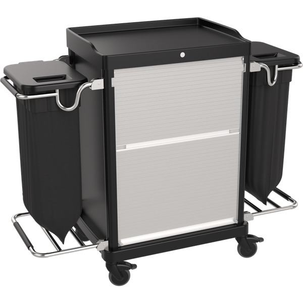 Carrello housekeeping con tapparella V6 QUATRO; 142x110 cm (LxH); nero