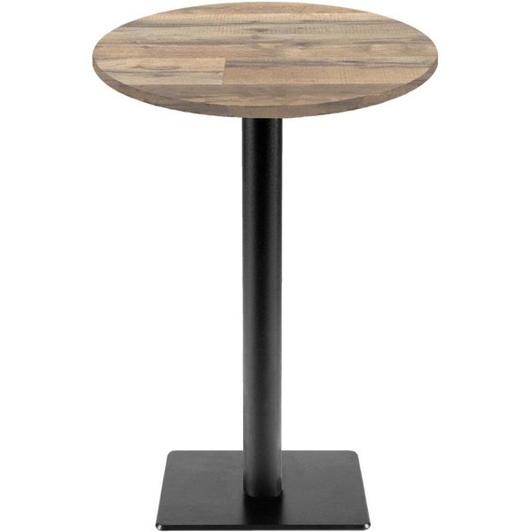 RestooTab Tavolo alto Milano-T rotondo - laminato legno & tinta unita; 113x60 cm (HxØ); quercia/marrone vintage; rotonda