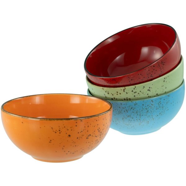 4x CreaTable Set Buddha Bowls 4 pièces Nature Collection; 0.9 l, 17.5x8.5 cm (ØxH); orange/bleu pétrole/vert/rouge; rond(e); 4 pièce(s) / Lot