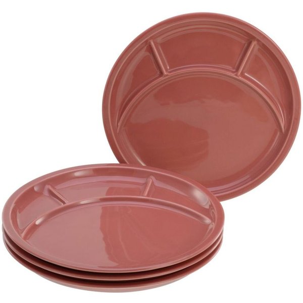Assiette à fondue Universal CreaTable; 27x2 cm (ØxH); rouge; rond(e); 4 pièce(s) / Lot