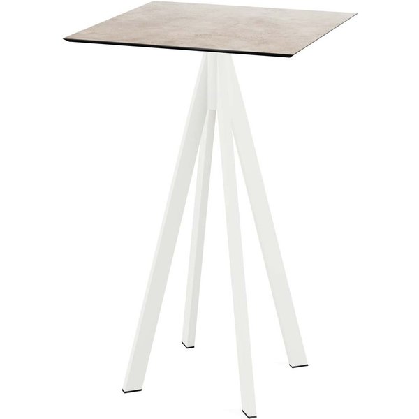 Mange-debout Infinity 70x70 cm, piètement blanc Feros; 70x70x109.2 cm (LxlxH); sable; carré(e)