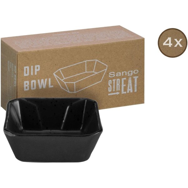 STREET FOOD - Ciotola per intingere 4 pezzi verde CreaTable; 100 ml, 8.5x8.5x3 cm (LxLxH); nero; 4 pz. / Pacco