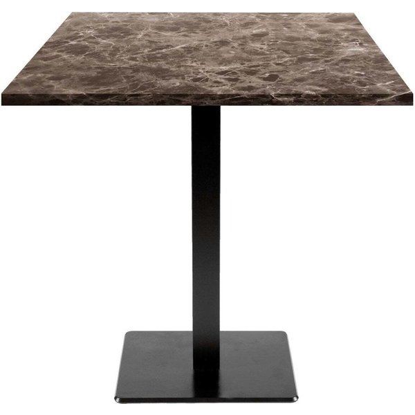 RestooTab Tavolo Milan quadrato - laminato pietra & legno; 70x70x75 cm (LxLxH); Piano tavolo grigio pietra/grigio scuro/marmorizzato, struttura nero; quadrata