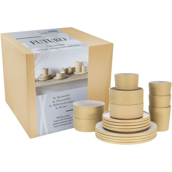 Futuro - Servizio combinato da 16 pezzi CreaTable; bianco crema