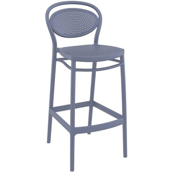 Chaise de bar Venise Ligne CHR; 52x45x106 cm (lxPxH); gris; 4 pièce(s) / Lot