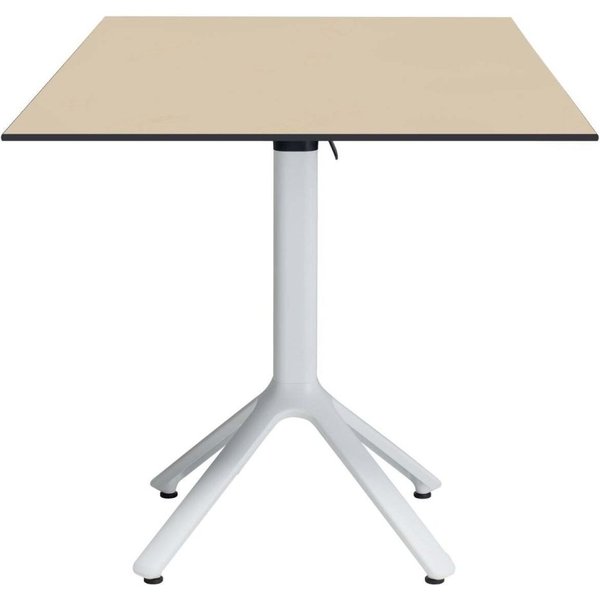 Tavolo pieghevole Nemo bianco da esterno 70x70 RestooTab; 70x70x74 cm (LxLxH); Piano tavolo beige, struttura bianco; quadrata