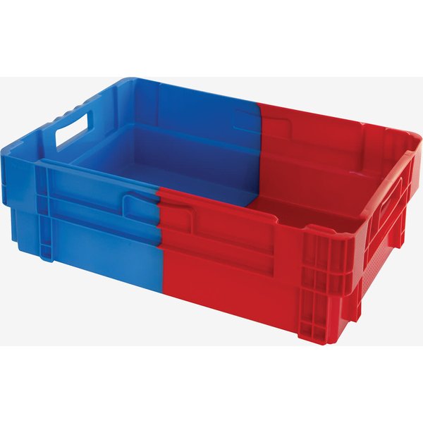 GILAC Bac plein empilable et emboîtable bicolore bleu/rouge; 34 l, 60x40x18.4 cm (LxlxH); bleu