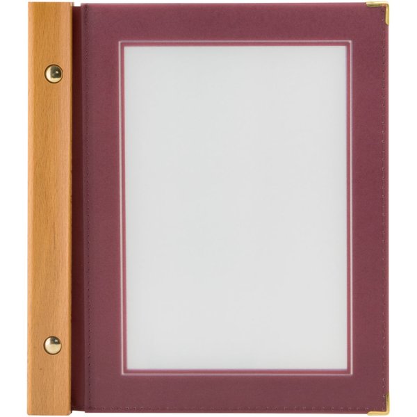 Carte A5 Wood - Bordeaux - 4 vues Securit; 20.5x23.5 cm (lxH); rouge