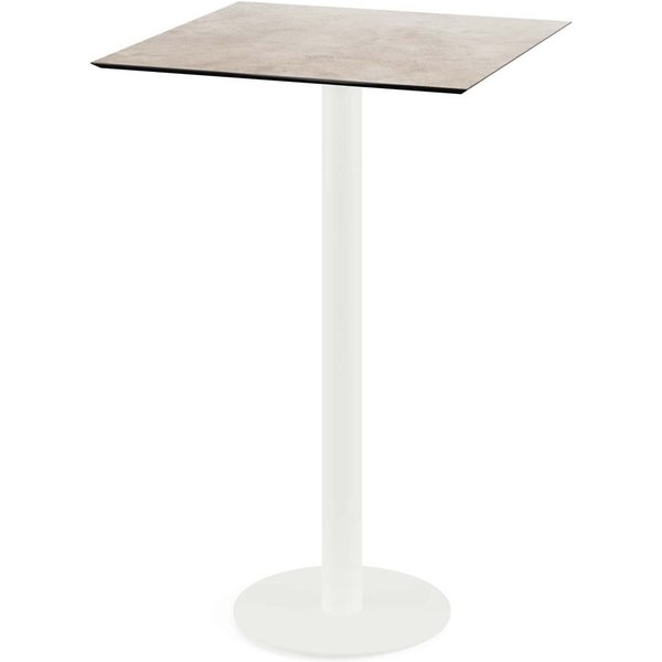 Mange-debout Urban 70x70 cm, piètement blanc Feros; 70x70x109.2 cm (LxlxH); sable; carré(e)