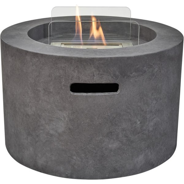 Foyer à éthanol bio Acacia Field & Flame en gris béton foncé Field & Flame; 58x58x37 cm (LxlxH); gris