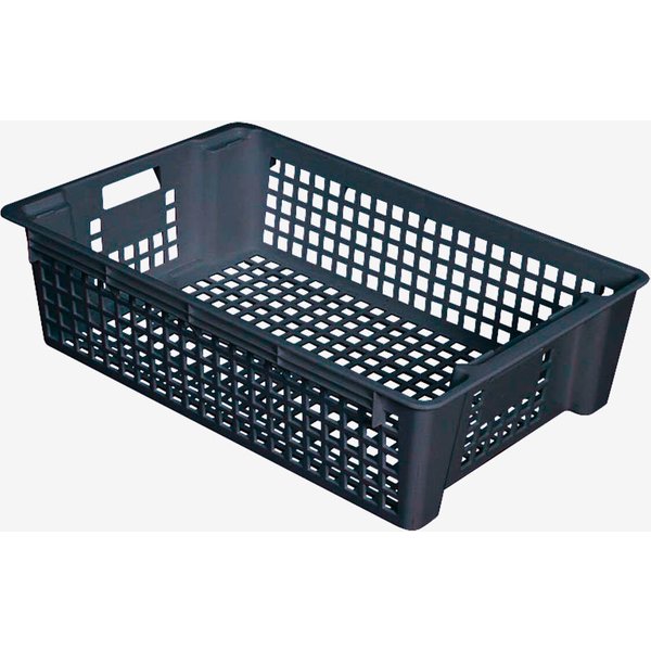 GILAC Caisse ajourée empilable et emboîtable 28 L; 28 l, 60x38x15.5 cm (LxlxH); gris