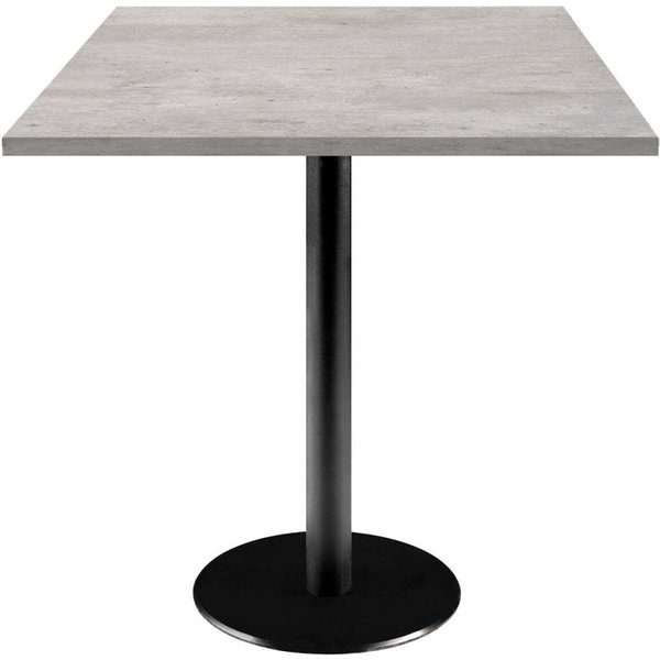 Tavolo Rome quadrato - laminato pietra RestooTab; 70x70x75 cm (LxLxH); Piano tavolo grigio/cemento, struttura nero; quadrata