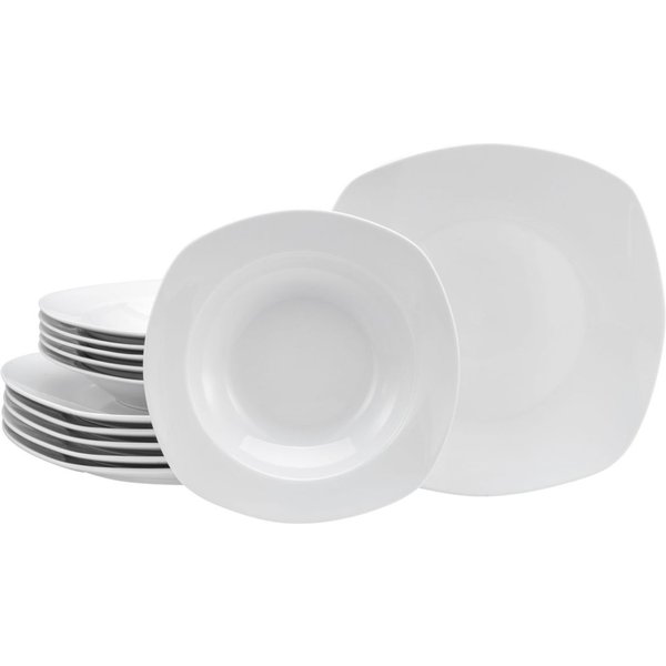 Amelie bianco - servizio da tavola 12 pezzi CreaTable; bianco