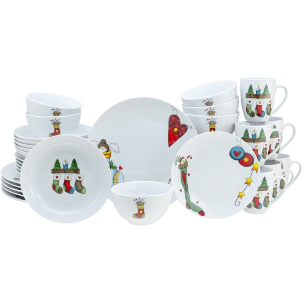 Calze Luna - Servizio da 30 pezzi CreaTable; multicolore