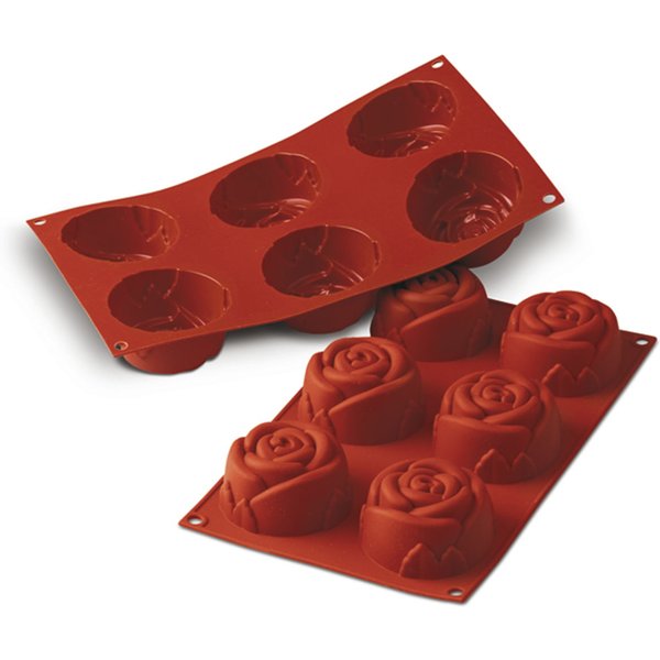 Schneider Stampo in silicone a forma di rosa; 115 ml, 30x17.5x4 cm (LxLxH); rosso