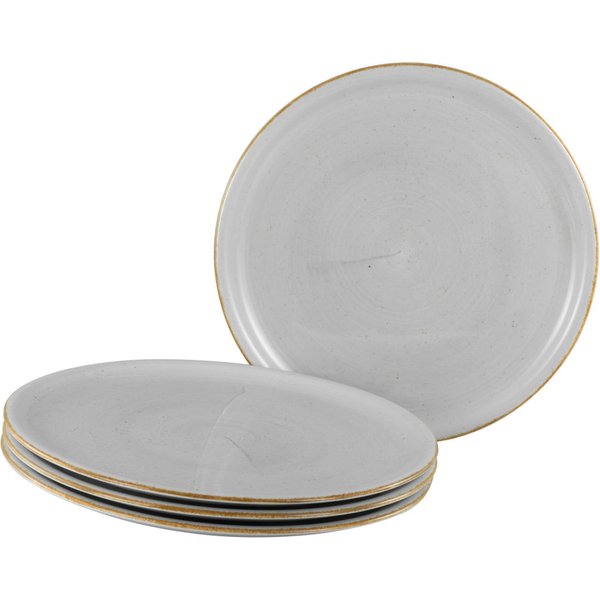 4x CreaTable Vintage Nature - Piatto pizza 4 pezzi; 33x1.8 cm (ØxH); grigio pietra; rotonda; 4 pz. / Pacco